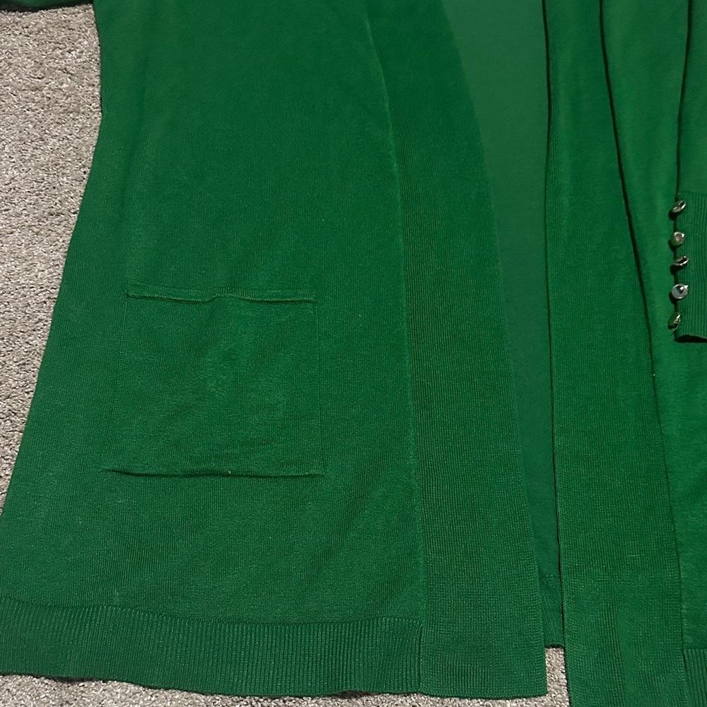 Green Cardigan with Button Detail - Picture 2 of 6